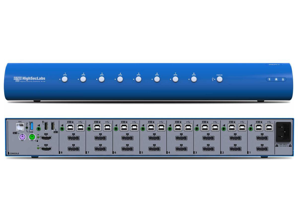 Kramer st Secure 8-Port DP to DP Video DH KVM Switch w/fUSB, PP 3.0 - 22-00007530