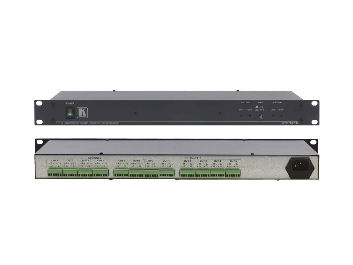 Kramer VM1610 Distribution Amplifier for balanced sterreo signals - VM-1610