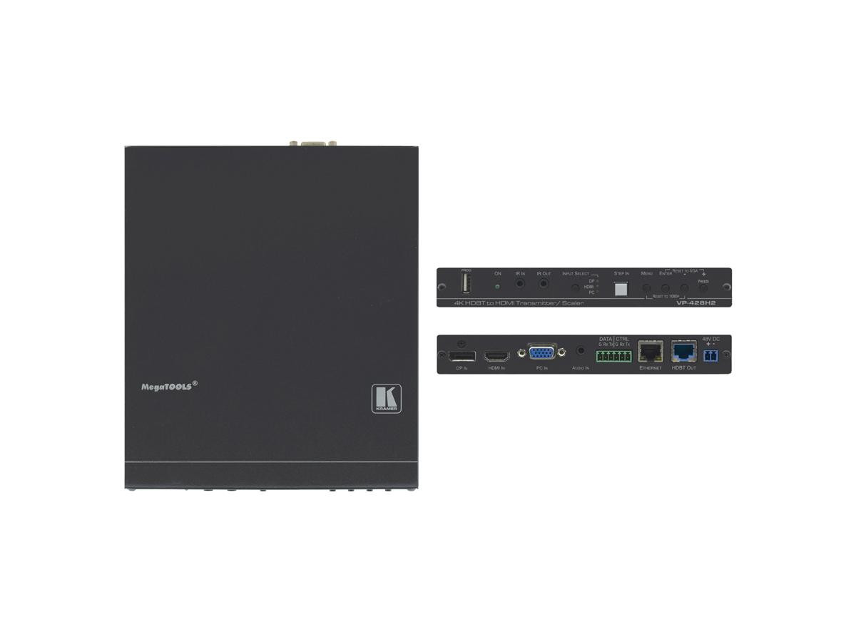 Kramer VP-428H2, 4K60 HDCP 2.2 DisplayPort, HDMI and VGA Auto Switcher/Scaler - 72-00003790