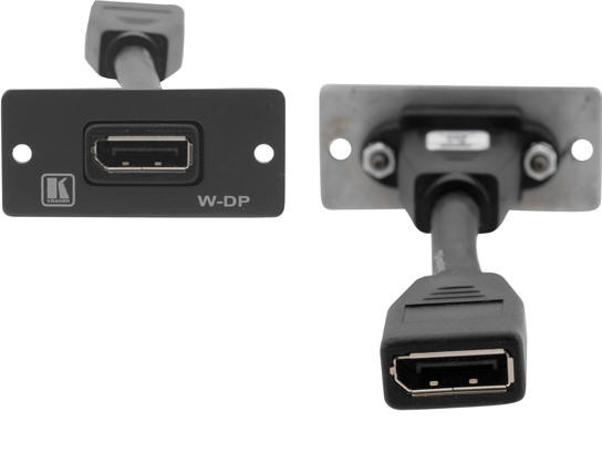 Kramer 85-0038299 DisplayPort Wall Plate Insert Single Slot - Black - 85-0038299