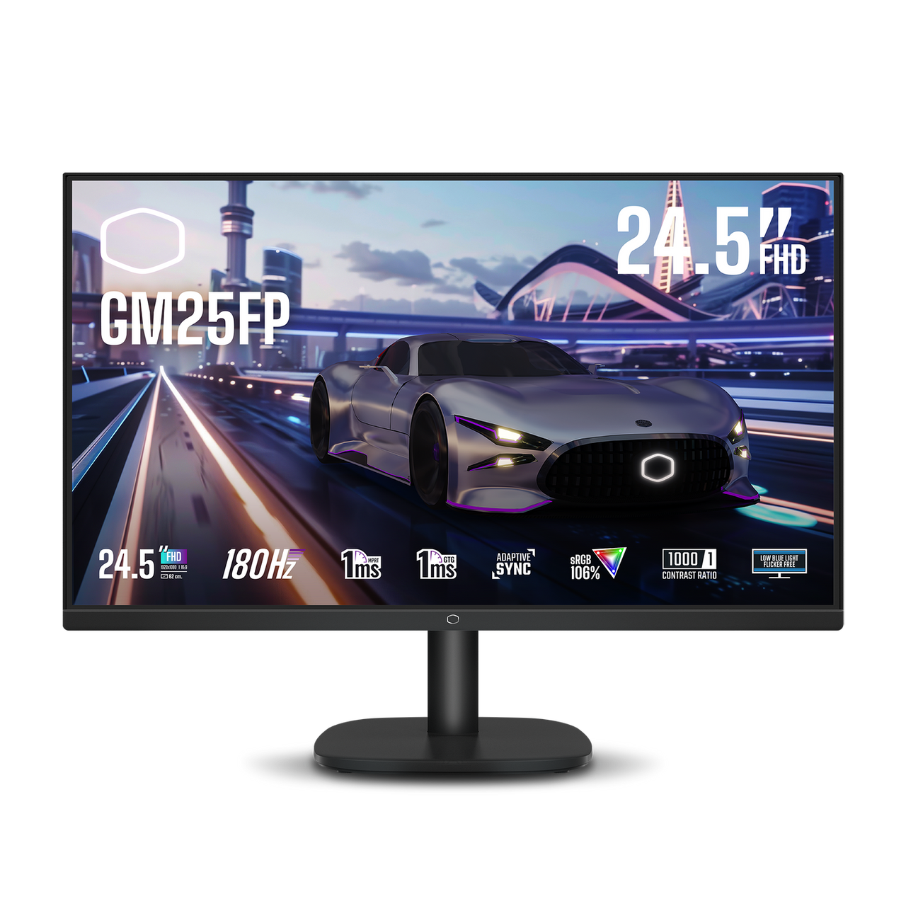 Cooler Master GM25FP Monitor - 180Hz Refresh Rate, An IPS Panel And 106% Srgb Color, Several Display Modes Suited for A Variety Of Activities, And Both A Low Blue Light Mode and Flicker-Free Functionality - CMI-GM25FP