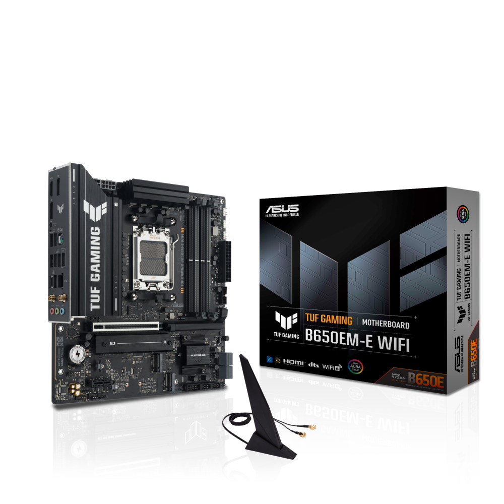 Asus TUF GAMING B650EM-E WIFI AMD AM5 DDR5 Motherboard for Ryzen 7000/8000/9000 Series Desktop Processors - 90MB1LR0-MVAAY0
