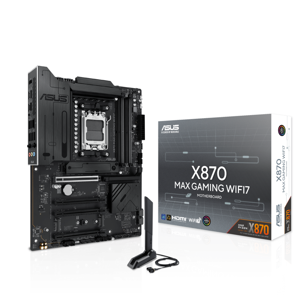 Asus X870 MAX GAMING WIFI7 Motherboard – AMD AM5, Ryzen 9000/8000/7000 Support, DDR5, PCIe 5.0, USB4, Wi-Fi 7, 12+2+1 Power Stages - 90MB1LY0-MVAAY0