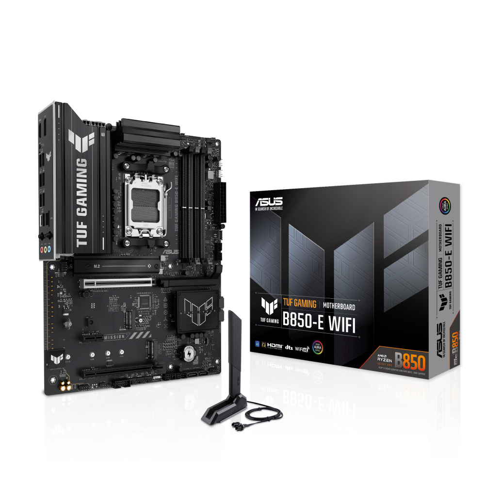Asus TUF GAMING B850-E WIFI Motherboard – AMD AM5, Ryzen 9000/8000/7000 Support, DDR5, PCIe 5.0, Wi-Fi 6E, USB Type-C, 8+2+1 Power Stages - 90MB1L20-MVAAY0