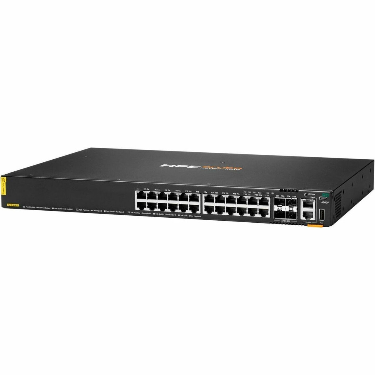 Aruba Aruba Networking CX 6200F 24G Class-4 PoE 4SFP+ 370W Switch - JL725B#AC3