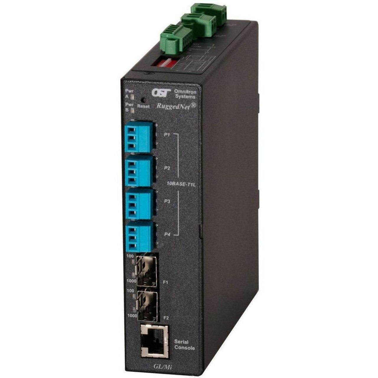 Omnitron Systems RuggedNet GL/Mi, 2x DC Terminal Power, Extended Temp - 2912-0-40-2Z