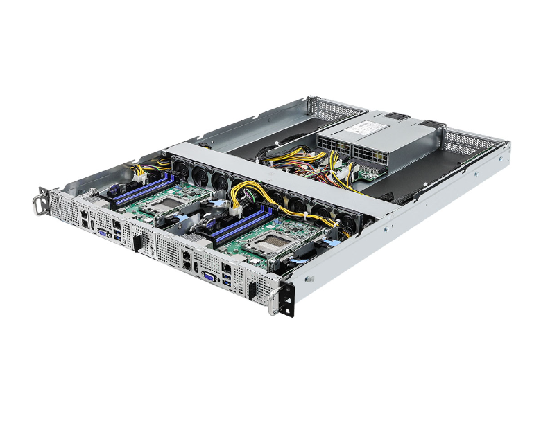 AsRock 1U2N2G-AM5/2T 1U Chassis With 2 Nodes, 1+1 80-PLUS Platinum, 1600W CRPS - Single Socket AM5 (LGA 1718), Supports AMD EPYC 4004 And AMD Ryzen 8000/7000 Series Processors