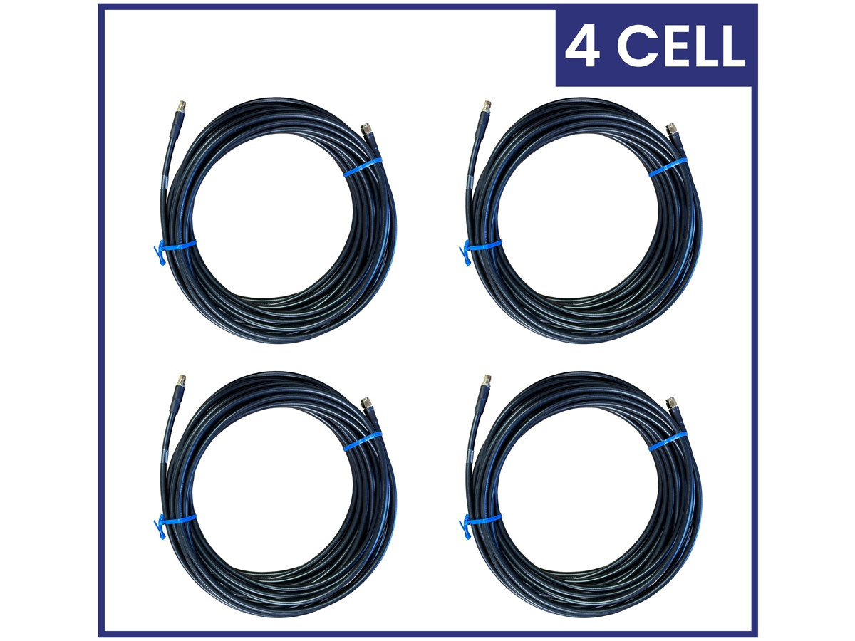 Parsec LSR240 Cable Kit For 4:1 Antenna With 4 Cell, Cables, Sma Male To Sma Male Connectors, 4 Cables At 30 Ft Each. - PC2404L30SM
