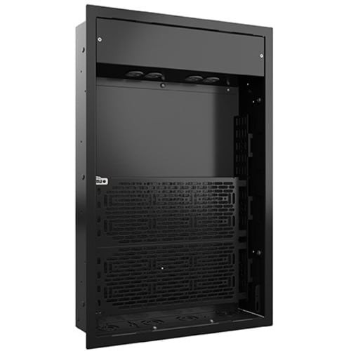 Chief Proximity Extra-Large In-Wall Storage Box - With 4-Receptacles and Lever Lock - Black - PAC527LFBP4