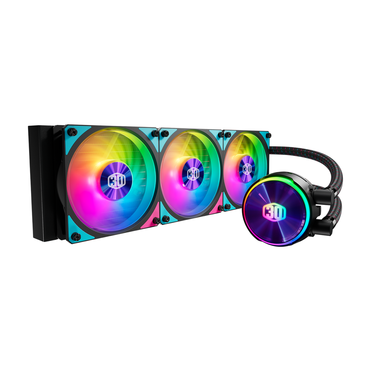 Cooler Master MasterLiquid PL360 Flux 30th Anniversary Edition. New Embodiment Of Enhanced Performance Cooling. Dual Chamber Pump. Slim & Sleek Radiator -MLY-D36M-A23PZ-30​
