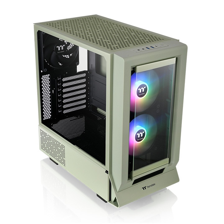Thermaltake Ceres 350 MX Matcha Green Mid Tower Chassis - Design Your Ideal PC - Compatible With Hidden-Connector Motherboards - Dual Interchangeable Front Panels - Built for Massive Airflow - CA-1Z3-00MEWN-00