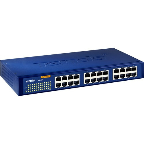 Tenda 24-Port 10/100/1000 Gigabit Switch - 24 Ports - 10/100/1000Base-T - 2 Layer Supported - 1U High - Rack-mountable, Desktop - TEG1024D