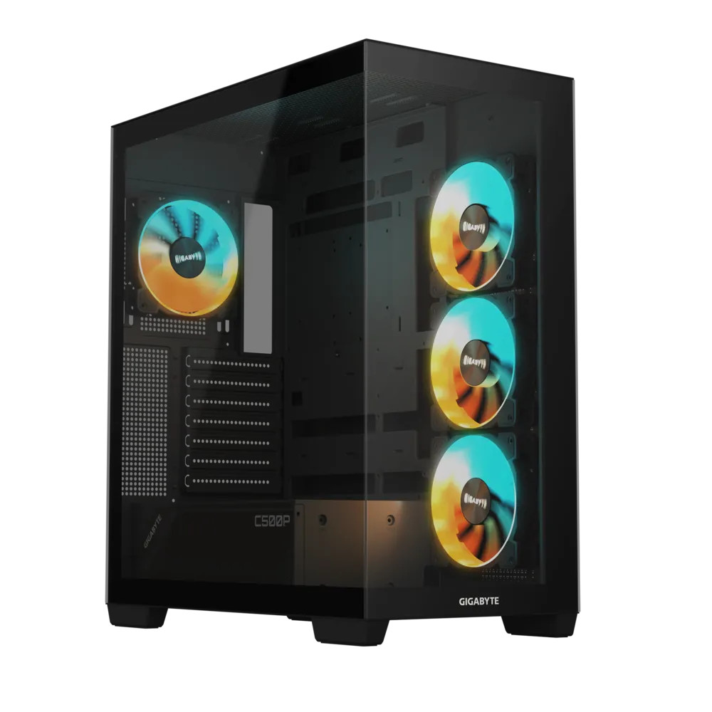 Gigabyte C500 Panoramic Stealth Ice - Panoramic Tempered Glass Front and Side Panels - Optimized Airflow Design - GB-C500P ST