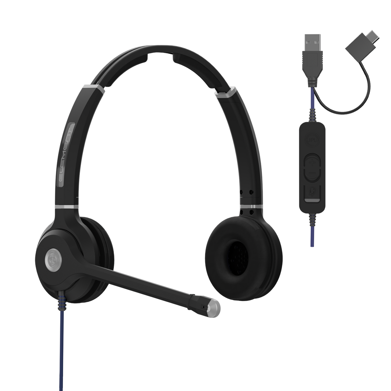 JPL Element TT3-AVANT-B-USB; Premium Binaural, Modular Headset With Noise Cancelling, USB-A & USB-C Compatibility, And In-Line Volume/Mute Control - 575-433-002