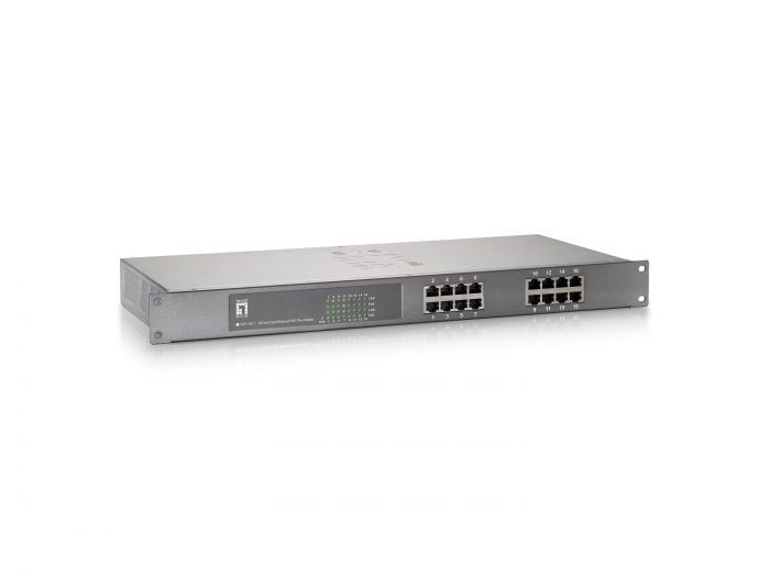 LevelOne FEP-1611 16-Port Fast Ethernet PoE Switch, 802.3at/af PoE, 240W, 19-Inch Metal Housing -520826 LevelOne FEP-1611 16-Port Fast Ethernet PoE Switch, 802.3at/af PoE, 240W, 19-Inch Metal Housing -520826