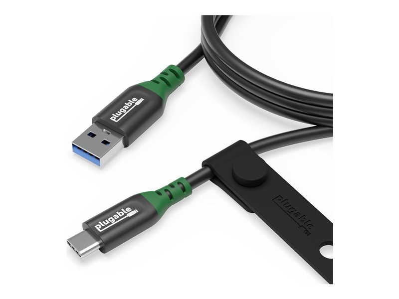 Plugable USB C to USB A Cable, USB 3.2 Gen 2 USB Cables, 3A (15W) Charging USB C Data Cable 10Gbps for iPhone 15, iPad, Samsung Galaxy, Tablets, Laptops, 3.3 Ft with Cable Management Strap - USBC-A1M