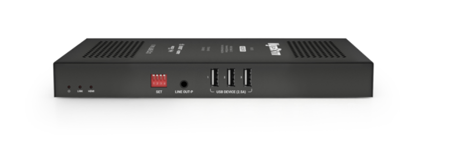 WyreStorm 4K HDR 4:4:4 60Hz HDBaseT3.0 Receiver with USB Device Inputs, Audio De-embed & PoH 100m/328ft over Cat6 - RX3-100
