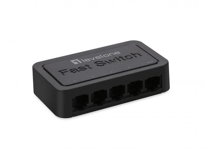 LevelOne FEU-0512 5-Port Fast Ethernet Switch, 10/100Mbps, Full/Half-Duplex, Auto-Negotiation, Auto-MDI/MDIX -53016103201