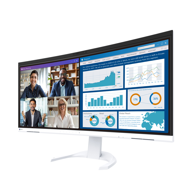 EIZO FlexScan EV3450XC 34.1" Color LCD Monitor, EIZO's First Monitor with a Webcam and Microphone -EV3450XC