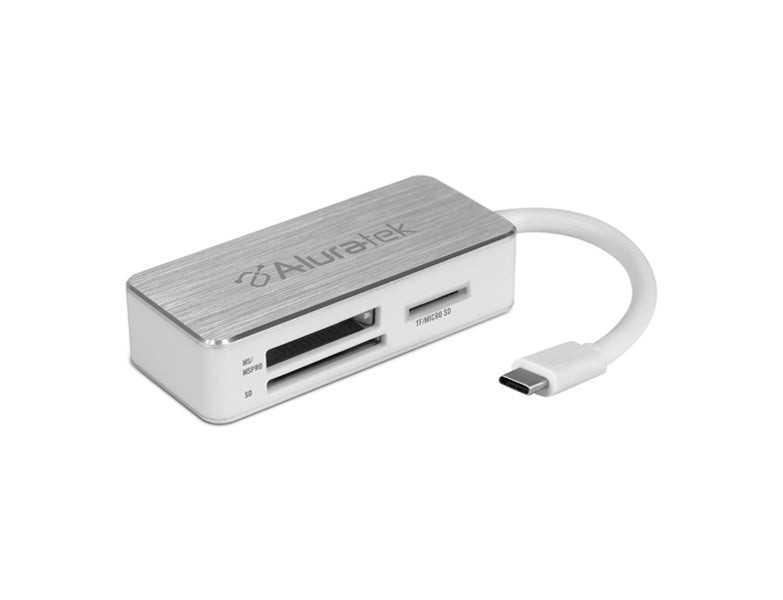 Aluratek SDXC / SDHC / MicroSD / MS USB 3.2 Card Reader with USB-C - AUCRC303F