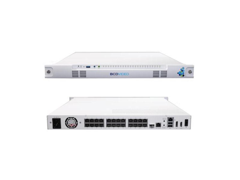 BCD 1U 4-Bay PoE+ NVR 32TB - (1) Core i7-7700 - (2) 8GB DDR4 RAM - (1) 256GB M.2 - (4) 8TB SATA HDD - (24) 10/100M PoE+ RJ45 - Windows 10 OIT ENT - 2year NBD Warranty - NVRBCD-24-32T-8
