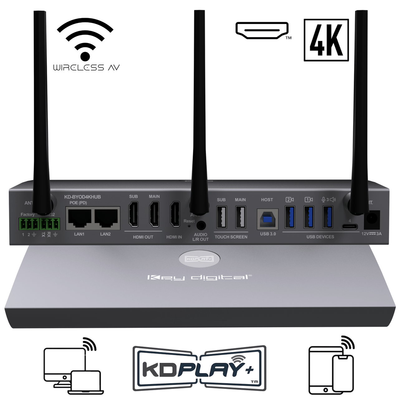 Key Digital BYOD & BYOM Wireless Presentation & Conferencing Gateway - KD-BYOD4KHUB