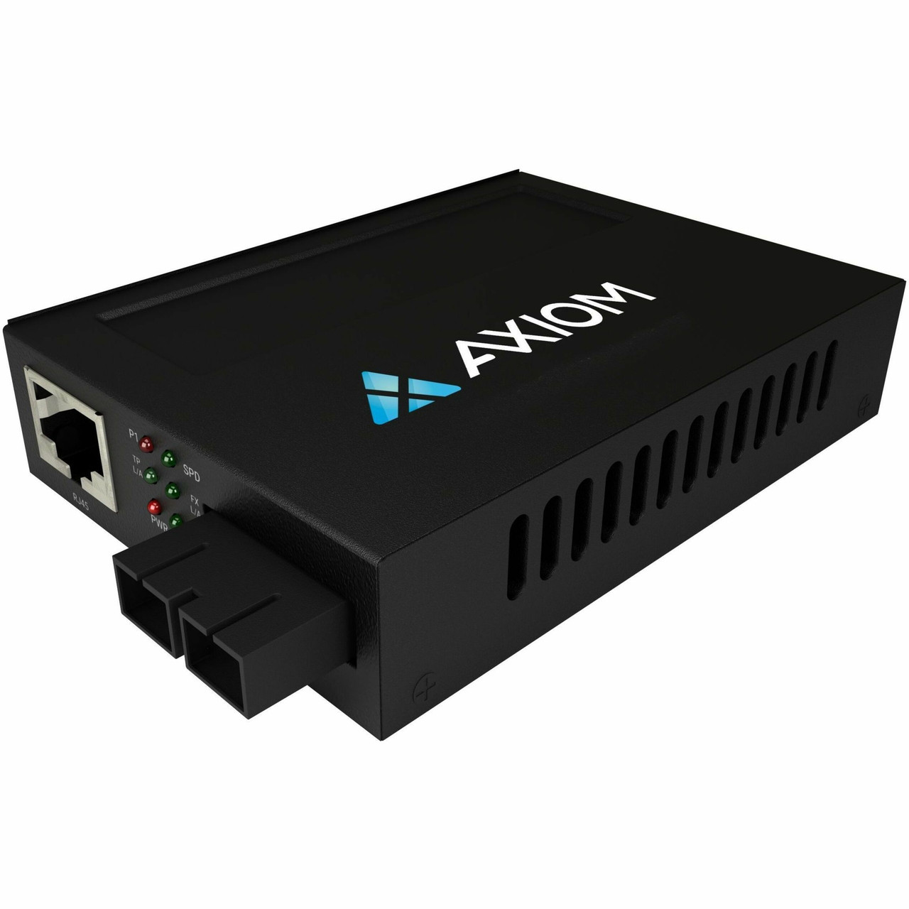 Axiom TAA 1Gbs PoE+ RJ45 to 1000Base-LX Fiber Media Converter - SMF, SC, 10km, 1310nm - AXG100205