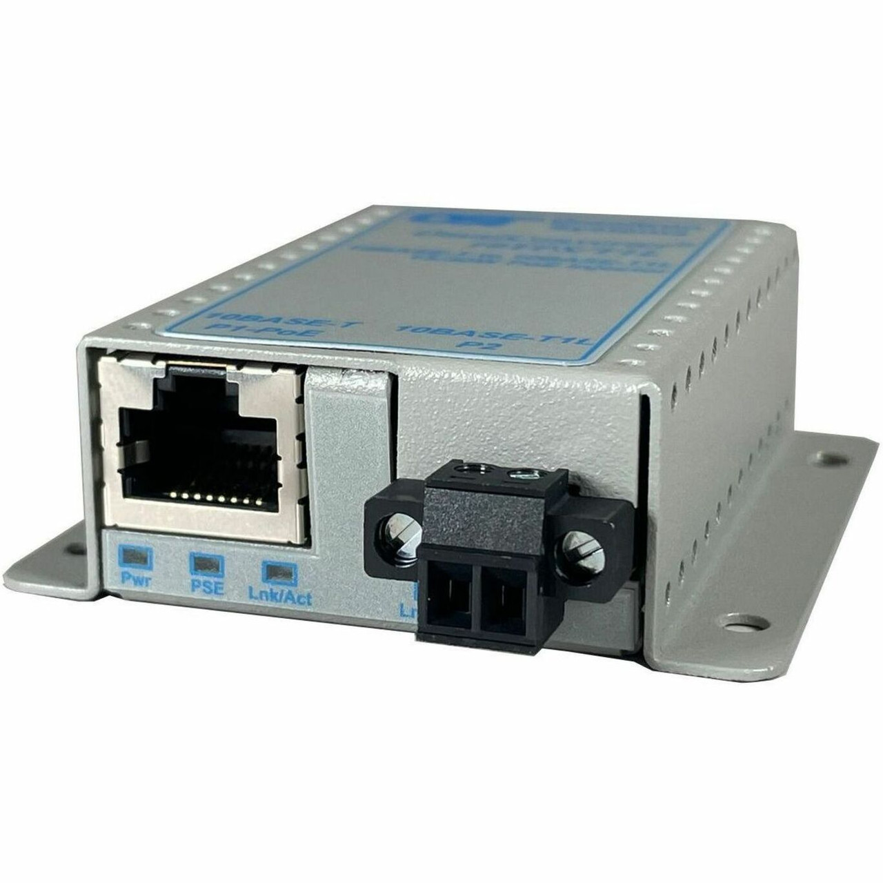 Omnitron OmniConverter 10TPS/T1L 10BASE-T PoE+ to 10BASE-T1L Media Converter RJ-45 T1L Terminal, Wallmount - 1 x 10BASE-T PoE+, 1 x 10BASE-T1L, US AC Powered, Lifetime Warranty - 2010-010-D