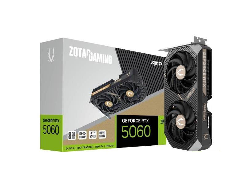 Zotac Gaming Geforce Rtx 5060 Amp 8G Gddr7 128 Bit 2550/28000 Mem Mhz , 3 X Displayport 2.1B With Uhbr20; 1 X Hdmi Connector - ZT-B50600F-10M
