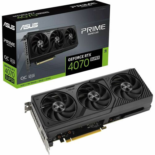 Asus NVIDIA GeForce RTX 4070 SUPER Graphic Card - 12 GB GDDR6X - 7680 x 4320 - 2.55 GHz Boost Clock - 192 bit Bus Width - PCI Express 4.0 - DisplayPort - 3 x DisplayPort - HDMI - PRIME-RTX4070S-O12G