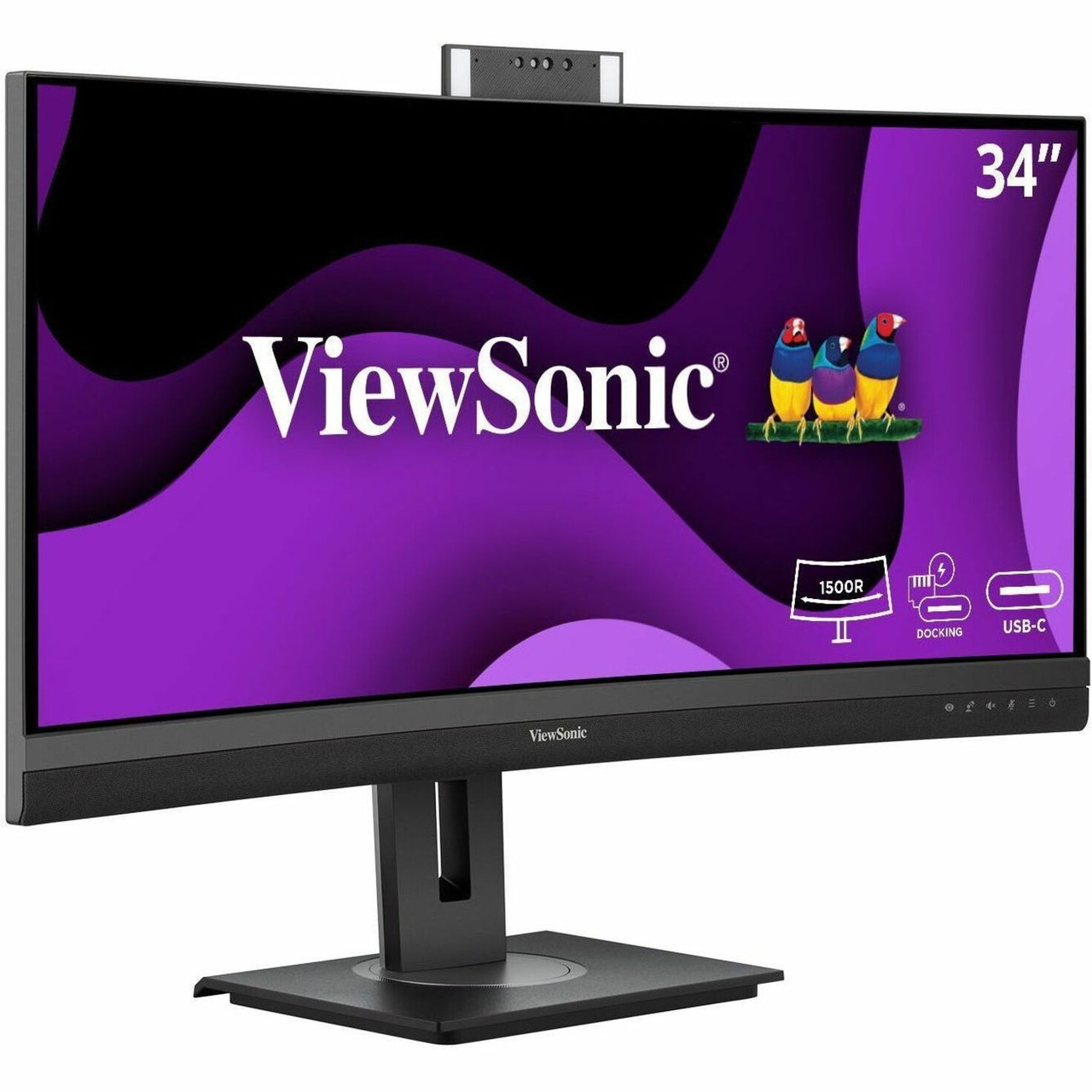 Viewsonic VG3457CV 34" Class Webcam UW-QHD Curved Screen LED Monitor - 21:9 - Black - VG3457CV