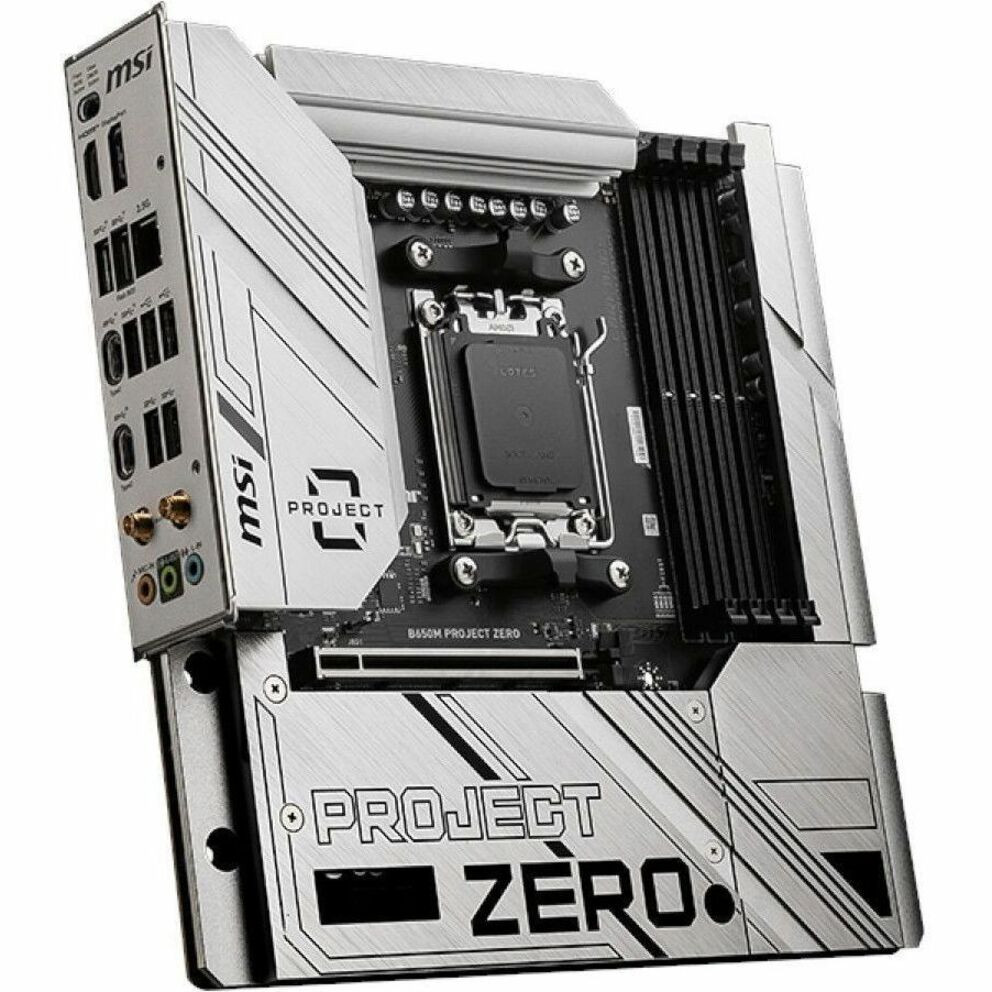 MSI B650M PROJECT ZERO Gaming Desktop Motherboard - AMD B650 Chipset - Socket AM5 - Micro ATX - B650MPZERO
