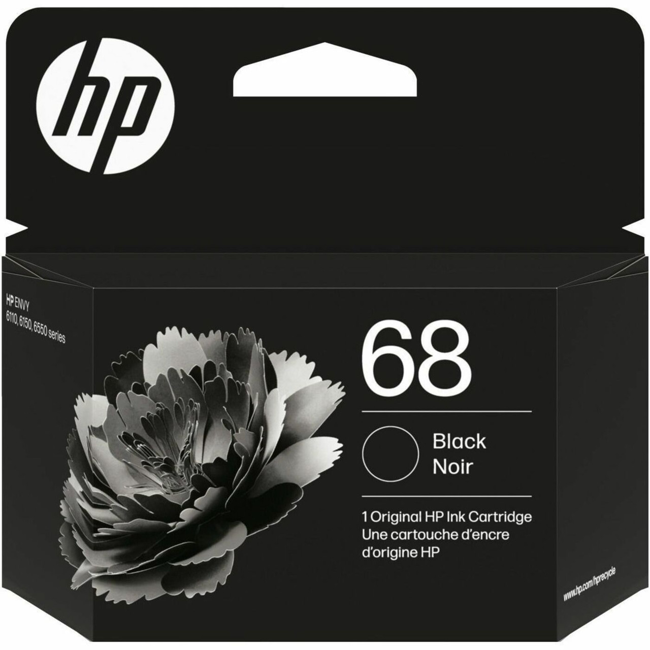 HP 68 Original Inkjet Ink Cartridge - Black - 1 Pack - 160 Pages - 7FP21TN