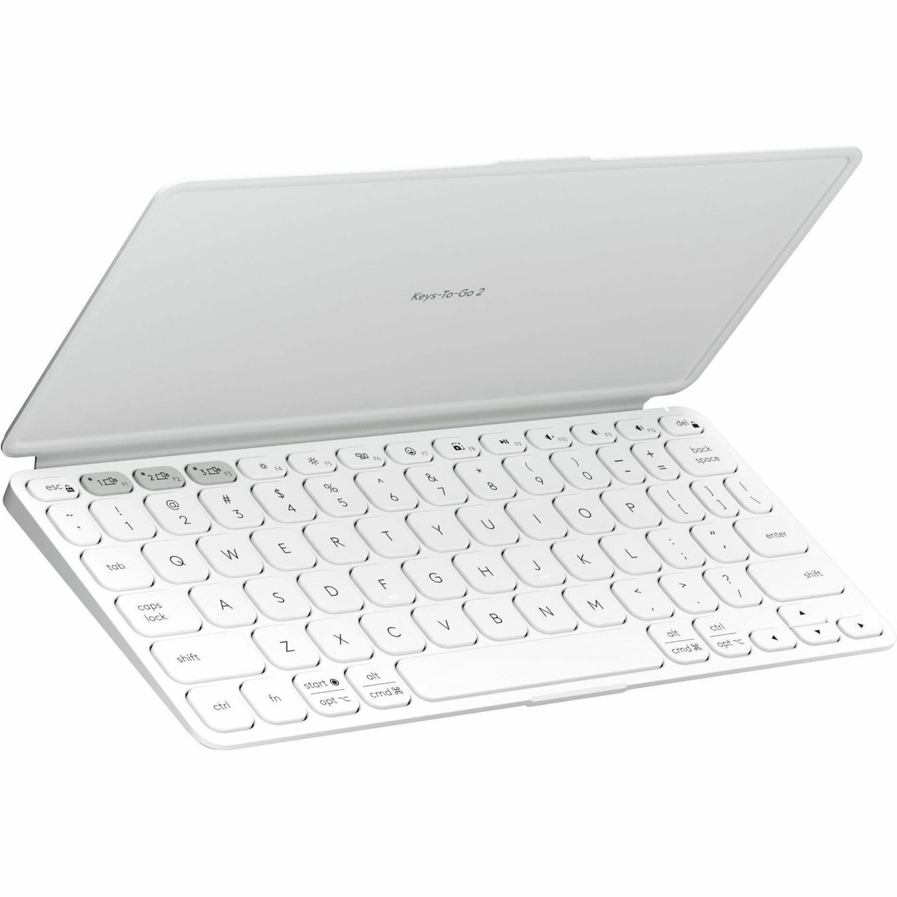 Logitech Keys-To-Go 2 Portable Bluetooth Keyboard for Tablet With Built-in Cover, Slim and Compact Wireless Keyboard for Windows, Android, Linux, iPad, iPhone, Mac, Apple TV (Pale Grey) - Wireless Connectivity - 920-012919