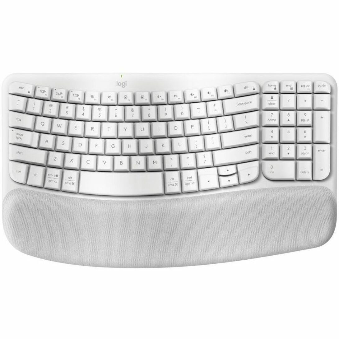 Logitech Wave Keys Keyboard - Wireless Connectivity - Bluetooth - 32.81 ft - USB Interface - ChromeOS, Windows 10, Windows 11, Mac OS X 11.0 Big Sur, Linux, iPadOS 14, Android 9.0 - 920-012279