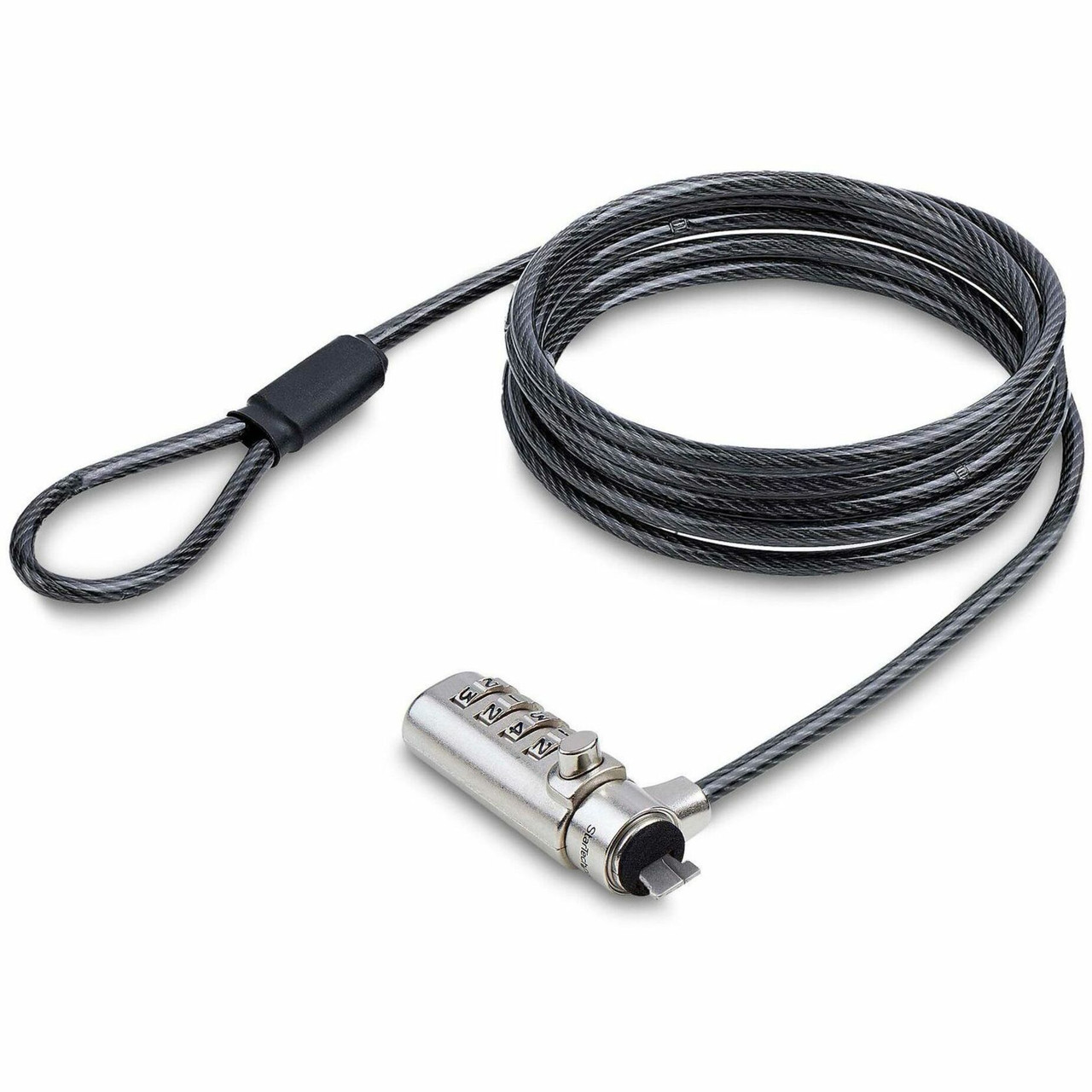Startech Slim Lock K-Slot Compatible, 6.6ft (2m) Combination Locking Cable, Desk Anti-Theft Security For Laptop/Notebook Computer - SSTDC4D-LAPTOP-LOCK