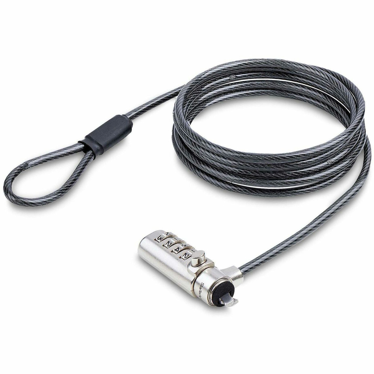 Startech Slim Lock Noble WedgeÂ® Slot Compatible, 6.6ft (2m) Combination Locking Cable, Desk Anti-Theft Security For Laptop/Notebook - SNBLC4D-LAPTOP-LOCK