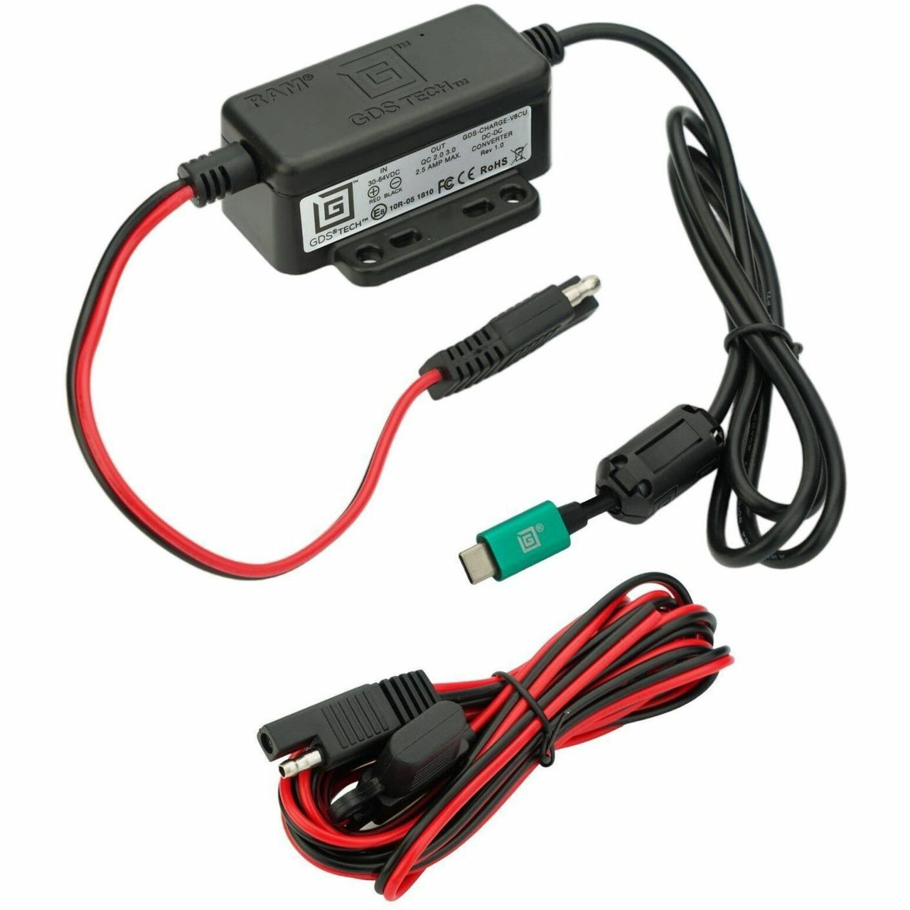 GDS Modular 30-64V Hardwire Charger with Male USB Type-C - RAM-GDS-CHARGE-V8CU