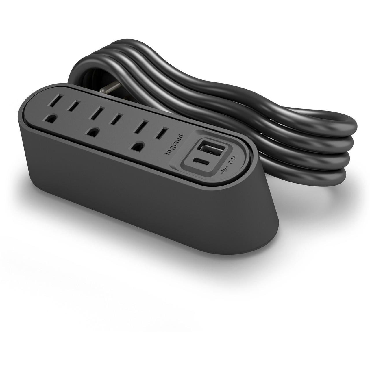 Chief Wiremold Products 3-Outlet Desktop Power Center Slim with USB (Black) - WSPC320CBK