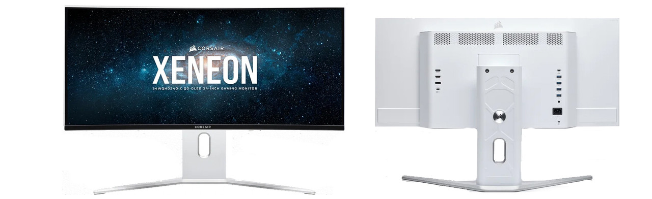 Corsair XENEON 34WQHD240-C QD-OLED Gaming Monitor, 34-Inch, 3440 x 1440 (WQHD), 1800R Curvature, 240Hz, 0.03ms GtG, DisplayHDR True Black 400, 1.5M:1 Contrast Ratio