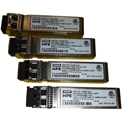 HPE Msa 16Gb Short Wave Fibre Channel Sfp+ 4-Pack Transceiver - For Optical Network, Data Networking - 1 X Fiber Channel Network - Optical Fiber16 Gigabit Ethernet - Fiber Channel - 4 Pack - C8R24B