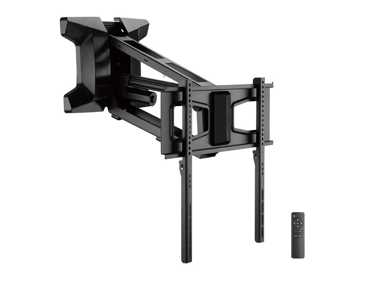 Monoprice Motorized Electric Above Fireplace Mantel Pull-Down Full-Motion Tv Wall Mount For Tvs 37In To 80In_Weight Capacity 77Lbs_Vesa Up To 600X400_Rotating_Height Adjustable - 44168