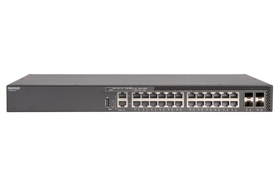 Ruckus Icx 8200 Switch, 24 100/1000/2500 Mbps Poe++ Ports, 4 25 Gbe Sfp28 Stacking/Uplink-Ports, 740 W Poe Budget, Three-Year Remote Tac Support. Power Cord Not Included. Taa - Icx8200-24Zp
