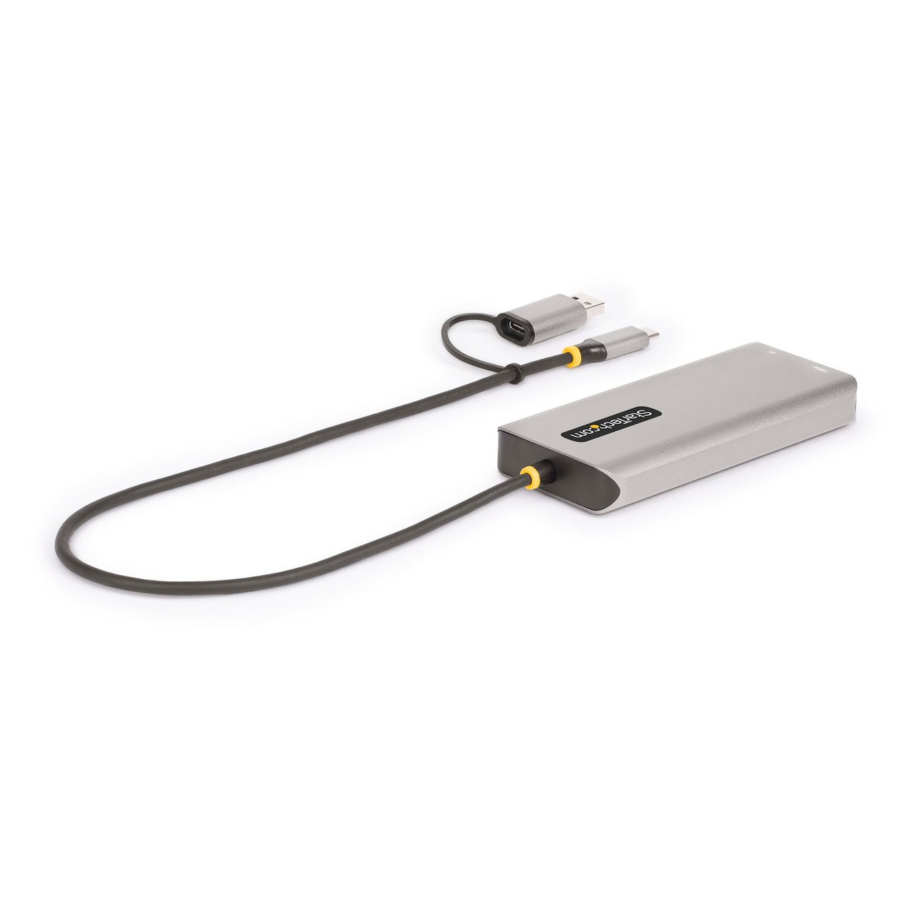 Startech USB-C Multiport Adapter w/Attached USB-C to USB-A Dongle, Dual HDMI 4K/1080, 3x USB, Mini Laptop Docking Station, Travel Dock - Hybrid USB-C and USB-A Multiport Adapter adds dual HDMI video to almost any laptop - 167B-USBC-MULTIPORT