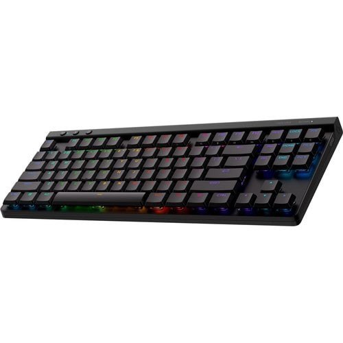 Logitech G515 LIGHTSPEED TKL Low Profile Wireless Gaming Keyboard, LIGHTSYNC RGB, Thin Tenkeyless Design, PBT Keycaps, Tactile (Brown) Mechanical Switches, Black - Wired/Wireless Connectivity - Bluetooth - 920-012423