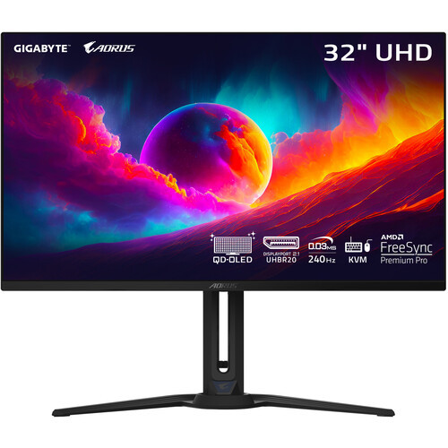 Gigabyte AORUS FO32U2 Pro 32" 4K HDR 240 Hz OLED Gaming Monitor (Black) - AORUS FO32U2 P SA