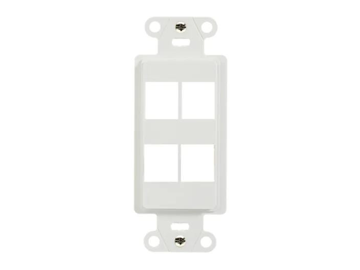 On-Q Wall Mount Plate White 1 Gang - 4 Ports - WP3414WH