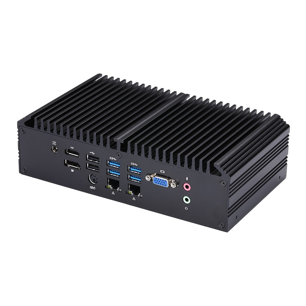 Qotom Mini PC Q1035X S10 - Integrated 10th generation low-power Intel Core processor i3-10110U, dual 2.5G Intel network card, DP+HDMI+VGA triple display, DDR4 memory, M.2 NVME, SATA3.0