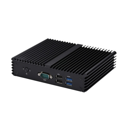 Qotom Mini PC Q750S S07 - Integrated Low-Power Celeron Processor J4125, Dual Gigabit Network Cards, HDMI+DP Dual Display, 1 Serial Port, 6 USB