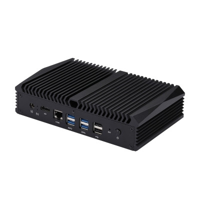 Qotom Mini PC Q800GE S13 - Integrated Low-Power Celeron Processor 3867U, 8 Gigabit Intel Network Cards, HDMI, DDR4 Memory, 1 RJ45 Serial Port, 6 USB, Power On